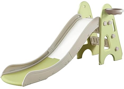 Indoor Toddler Slide for Kids Age 1-7, 3 in 1, Kid Play Climber Playset, Foldiable for Toddlers with Basketball Hoops and Ball, Baby Slide for Backyard Playsets Indoor and Outdoor