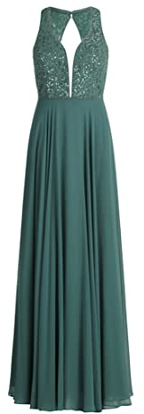 Vera Mont Damen Abendkleid mit Pailletten, Dark Forest, 36