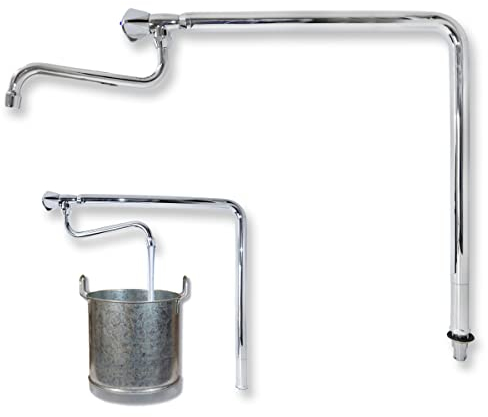 GOLDMAN SERVICE Industrieller Wasserhahn mit schwenkbarer Wassersäule, mit Knauf und hohem Auslauf, für Gastronomie, Industrie, Gesundheitswesen, Küche, Esszimmer, Werkstatt