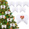 Christmas White Angel Wings Ornament Hanging, Feather Hanging with Sublimation Blanks Heart Ornaments for DIY Christmas Tree Crafts Angel Wings Memorial Gifts Xmas Party Decor,12pcs/6 Pair