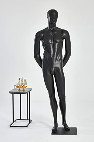 M22-8 Mann stehend stehend Schaufensterpuppe schwarz matt lackiert Mann oder Frau Nase Mund geformt Schick und Elegant Hochwertig