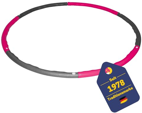 Best Sporting Hoop Fitnessreifen 100cm I 6-teilig I steckbar I Hula Hoop mit Gewicht I Zum Abnehmen I Fitness zu Hause I Gewicht 1,2 kg (Pink)