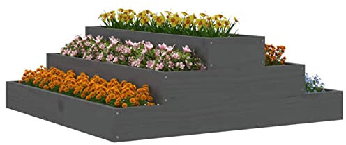 Tidyard Fioriera in legno fioriera per fiori o piante vaso di fiori design gradini scala fioriera in legno massello di pino