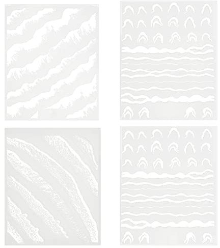 OLYCRAFT 74 Stück (4 Bögen) 4 Stil Ozeanwellen Kunstharz Aufkleber Weiß Strandwelle Nail Art Aufkleber Ozeanwellen Kunstharz Dekofolien Für Kunstharz Basteln Scrapbooking Nail Art Dekoration