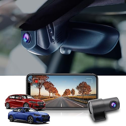 Fitcamx Dashcam Auto Vorne Hinten Geeignet für BMW 1 Series (F40 F20 F21)& 2 Series (G42 F22 F23)(HD2-4700), OEM Dashcam 4K 2160P+1080P Video WiFi, Loop-Aufnahme, G-Sensor, WDR, Plug&Play,128GB Karte