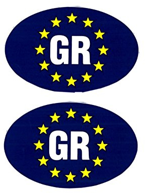 carstyling XXL Aufkleber Europa-GR Griechenland 2er-Set je 50 x 75 mm