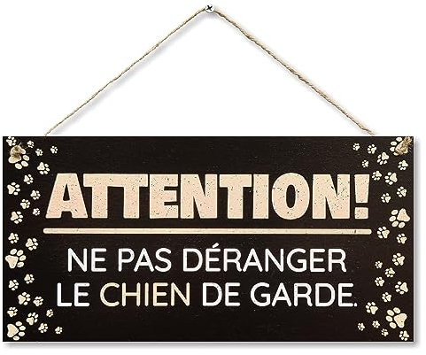 CARISPIBET Attention! Ne pas déranger le chien en garde! enseignes pour la maison plaques décoratives décor d'interieurs 15 x 30 cm