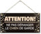 CARISPIBET Attention! Ne pas déranger le chien en garde! enseignes pour la maison plaques décoratives décor d'interieurs 15 x 30 cm