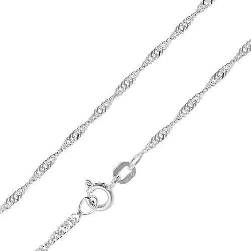 trendor Feine Singapur-Kette 925 Silber Kette Damen 1,8 mm Halskette für Frauen 15705-50 50 cm