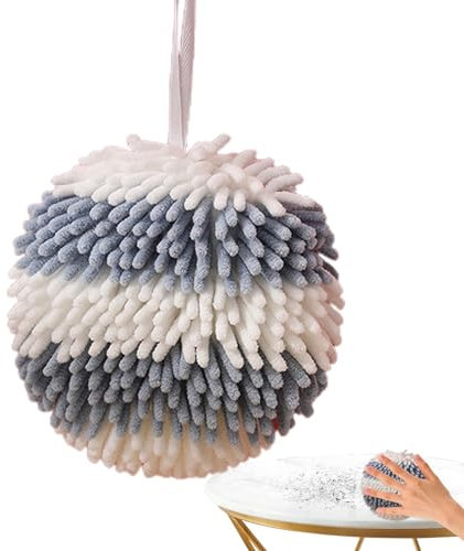 Fowybe Toalla de Mano de Chenilla - Toalla de Bola súper Absorbente Colorida con Lazo para Colgar | Gadgets para el hogar esponjosos, Lindas Toallas de Secado de Manos para Limpieza, tocador, Lavabo