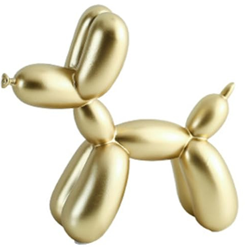 PIGPIGFLY Ballonhund Statue,Tierstatuen,Deko Wohnzimmer,Home Store Dekoration, Modern Abstract Kunst Skulpturen Deko, Bürodekorationen,Polyresin, Geschenk(Gold)