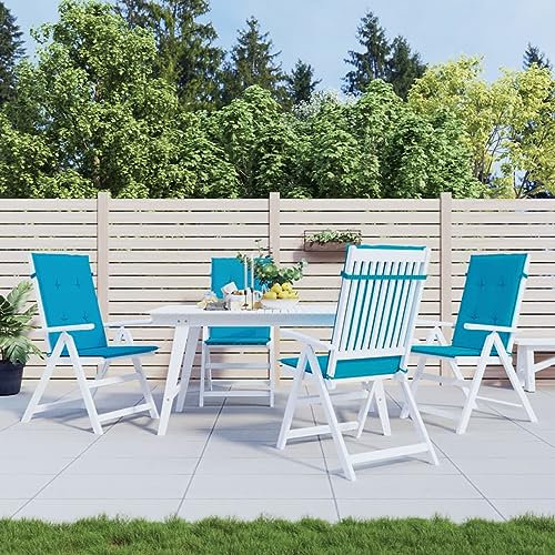 LAPOOH Gartenstuhlauflagen 4 STK Gartenstuhl Auflage, Stuhlauflagen, Gartenkissen, Auflage Für Stühle, Möbelauflagen, Hochlehner Auflagen, Sitzkissen Gartenstuhl, Blau 120x50x3 cm