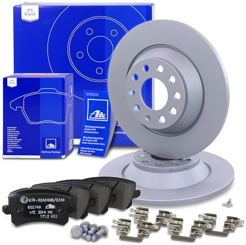 ATE Bremsenset Hinterachse inkl. Bremsscheiben hinten Ø 302 mm voll und Bremsbeläge hinten Kompatibel mit AUDI A6 C6 (4F2), A6 C6 Avant (4F5)
