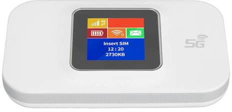 Routeur WiFi 4G Portable, Point D'accès WiFi Mobile à écran Couleur de 1,44 Pouces avec Emplacement pour Carte Micro SIM pour Téléphone, Tablette, Ordinateur Portable. (White)