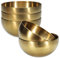 Huakaile 5 Pack 25 Oz Stainless Steel Bowl Set, Heat Insulated Metal Soup Bowls, Matte Finish Cereal Bowls for Rice Salad Noodle Snack Cooking Kitchen Ice Cream Serving Mixing Prep (Gold)