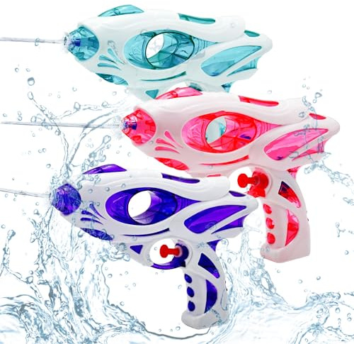 3er-Pack Wasserpistole für Kinder und Erwachsene, Mini & Klein Wasserpistolen mit Abzug für Jungen und Mädchen, Super-Wasserblaster mit Großer Reichweite, Sommerspielzeug für Schwimmb (Style 2：3pack)