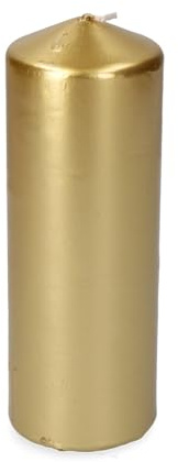 BigBuy Home Kerze, goldfarben, silberfarben, Ø 7 x 20 cm, 1 Stück