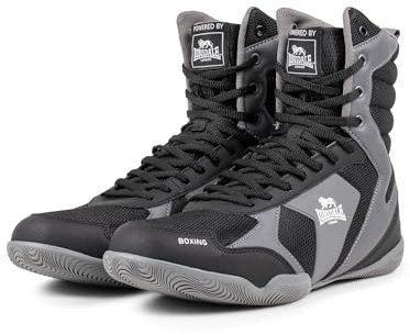 Lonsdale Mixte Heskin Chaussures de Boxe, Noir/Gris/Blanc, 43 EU