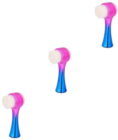 Baluue 3stücke Doppelseitige Gesichtsreinigungsbürste Manuelle Gesichtsreinigungsbürste Mit Gradient-farben Für Effektive Porenreinigung Und Hautpflege Für Zuhause Und
