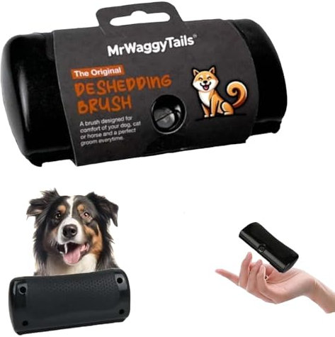 Groomify Deshedding Hundebürste, Mr Waggy Tails Bürste für Kurz- und Langhaar - Fellpflege-Kamm für Haustiere