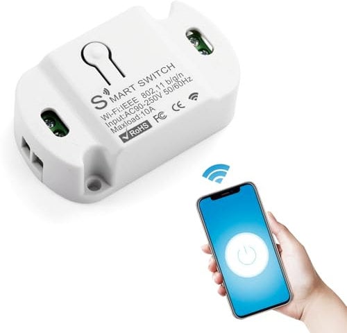 1PC Interruttore Alexa Luci, Interruttore WiFi, interruttore intelligente Controllo Vocale, Interruttore Smart Compatibile Con Alexa, Google Home, interruttore wifi alexa Controllo Tuya/Smart Life APP