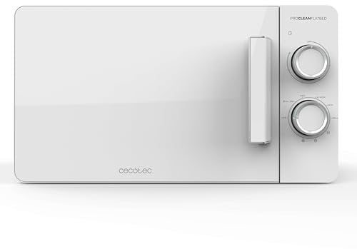 Cecotec Forno a Microonde 20L Proclean 3120 Flatbed. 700W e Grill 800W, Design Compatto, Interno Ceramico, Modalità Scongelamento, Timer 30 Min, Tecnologia 3Dwave