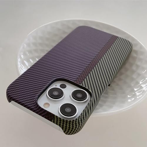 GXZJFC Custodia senza cornice con motivo in fibra di carbonio per iPhone 16 15 14 Plus 13 12 11 Pro Max Mini, viola, per iPhone 11 Pro
