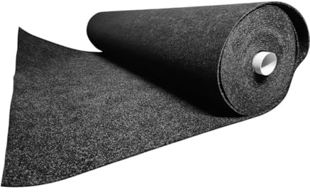 Moqueta Punzonada para Suelos, 200 cm de Ancho, 5 mm de Grosor, Poliéster Reciclado, Negro - Se vende a metros lineales - Kadusi