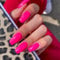 KQueenest Press On Nails Lange Mandel Eckig, Sarg Nägel zum Aufkleben Heiß Rosa, Glänzende Jelly-Gel Fake Nails Fingernägel zum aufkleben Ballerina, Einfarbig Acryl Kunstnägel für Frauen, 24 Stück