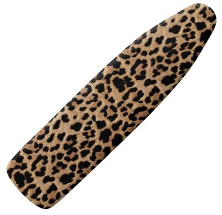 Wanyint Ironing Board Cover with Elastic Edge Soft Breathable Cover Resist Scorching Ironing Board Protector, Leopard Print Brown