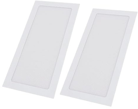2Pcs Dust Filter, Strong PVC Magnetic Frame PC Cooler Fine Mesh PVC Dust Cover for Computer Cooling Fan, 120x240mm, Noise Reduction Ventilation Net, Easy Installation (White)