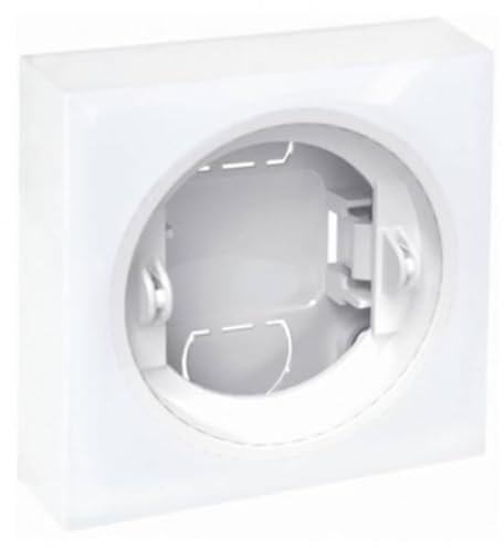 EUR'OHM Boitier 1 poste pour installation en isolé - va et vient ou bouton poussoir - Blanc - Dune - Interrupteur et prise