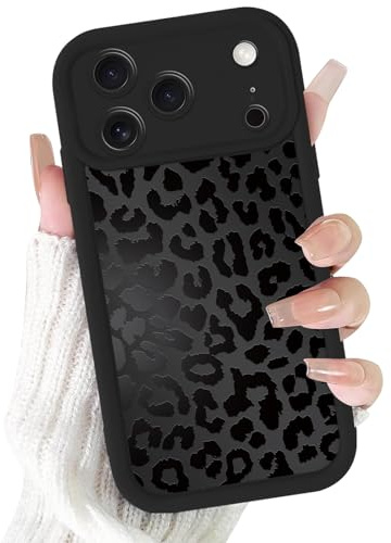 ZhuoFan Handyhülle für iPhone 17 Pro hülle 6,3”, Aesthetic Leopard Design Herbst Cute Muster Schwarz Matte Mädchen Frauen Schutzhülle Silikon Dünn TPU Case Stoßfest Kameraschutz Bumper Cover, 05