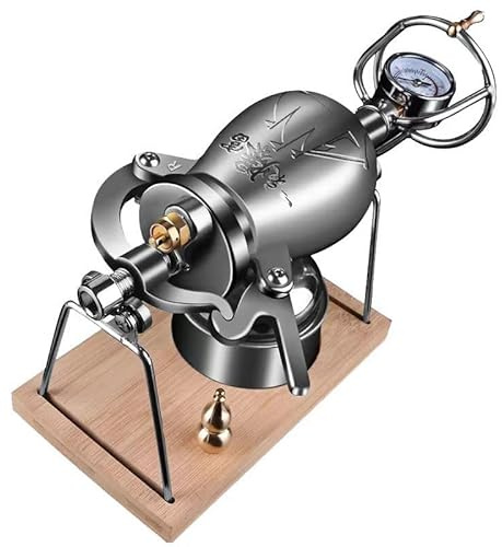 GVNFJKJK Mini popcorn maker, Antique Chinese Manual Crank Popcorn Machine - Retro with Gauge, Stainless Steel Maker for Home Party(260ML)