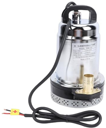 Depisuta Tauchpumpe, DC 12 V, 180 W, 792 GPH, 26 Fuß, Hoher Hub, 1 Zoll Auslass, Edelstahl-Tiefbrunnenpumpe mit 3,3 Fuß Langem Netzkabel und Geräuscharmem Griff für Landwirtschaftliches