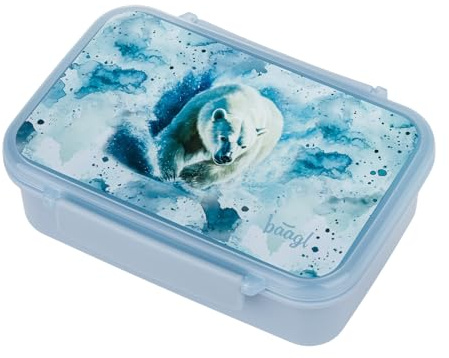 Baagl Brotdose Mädchen Schule Lunchbox Kinder Kindergarten Brotbox - Polar | Diese Snackdose mit Fächern ist als Jausenbox, Brotzeitbox und Snackbox aus BPA-freiem Material perfekt für Ausflüge.