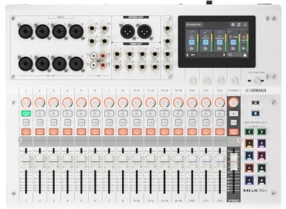 YAMAHA MGX16V Audio- & Video-Mixer mit Touch-LCD, HDMI USB, Weiß | Professioneller Audio- & Video-Mixer mit HDMI-USB-Capture, Bluetooth-Audio, Dual-USB und microSD-Recording