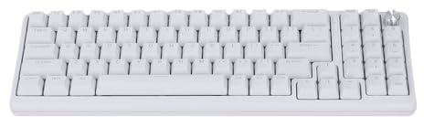 MENDUNER Mechanische Gaming-Tastatur mit 78 Tasten und RGB-Hintergrundbeleuchtung, Kabelgebundene Tastatur mit Blauem Schalter und Lautstärkeregler, 75% Kompaktes USB-Anti-Ghosting für (White)