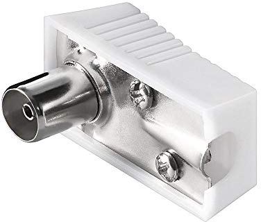 Tecline Koaxial Rechteck Kupplung 9.5 mm Schraubbefestigung, 39910009, Weiß