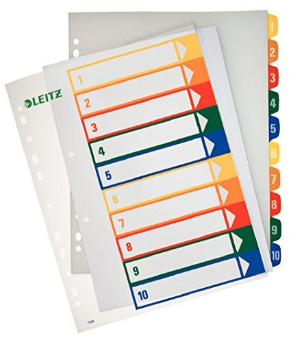 LEITZ KunststoffRegister, Zahlen, A4 Überbreite, 110, PC