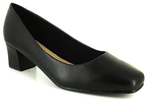 Comfort Plus Carly Womens Court Shoes with Heels Perfect for Work Occasion wear or Evenings Out on The Town - Stylish and a Comfortable Ladies Shoes Black 8 UK
