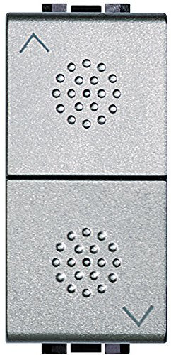 BTicino NT4037 Double-poussoir Interbloqué, Livinglight pour Volet Roulant, Tech, 1 Module