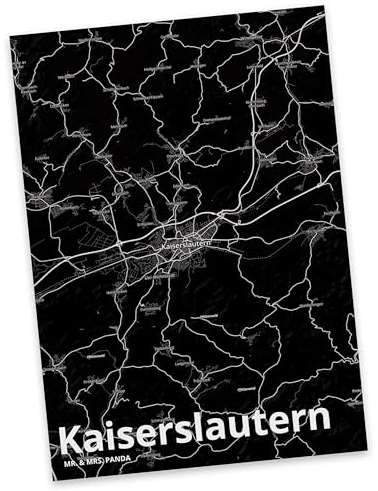 Mr. & Mrs. Panda Postkarte Kaiserslautern - Geschenk, Ansichtskarten, Städte, Stadt Dorf Karte Landkarte Map Stadtplan, Einladung Geburtstag, Dorf,