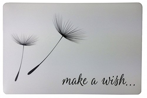 Schreibtischunterlage ' Make a wish ' weiß mit schwarzer Pusteblume 40 x 60 cm abwischbar
