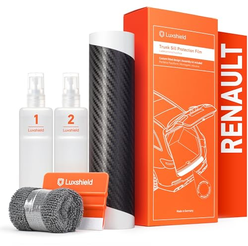 Luxshield Ladekantenschutz Folie für Renault Scénic 4 (IV) J9 I 2016-2023 - Stoßstangenschutz, Kratzschutz, Lackschutzfolie - Carbon Schwarz