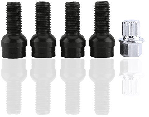 Bulloni Antifurto 500 - Bulloni Cerchi Adatto Per 2000-Tapa Tornillo -4 + 1 Bulloni Delle Ruote & Controdado Dado Set Con La Chiave Adatto Per Bulloni Antifurto 500