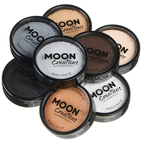Moon Creations Maquillage professionnel visage et corps | Moules à gâteaux professionnels avec peinture colorée pour maquillage | pour enfants et adultes, ensemble de couleurs essentielles, 36 g