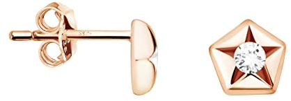 SOFIA MILANI - Damen Ohrringe 925 Silber - vergoldet/rosé golden & mit Zirkonia Stein - Stern Ohrstecker - 20609