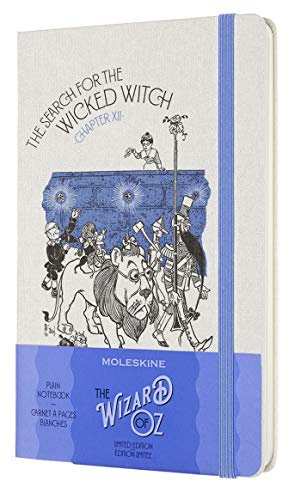 Moleskine - Taccuino in Edizione Limitata Il Mago di Oz, Notebook a Tema Strega cattiva, Layout Pagine Bianche, Copertina Rigida in Tessuto, Formato Large 13 x 21 cm, Colore Blu, 240 Pagine