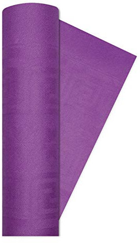 Tovaglia Rotolo VIOLA - in CARTA DAMASCATA - 5x1,20 mt - monouso - abbobbo decoro tavola per feste e party